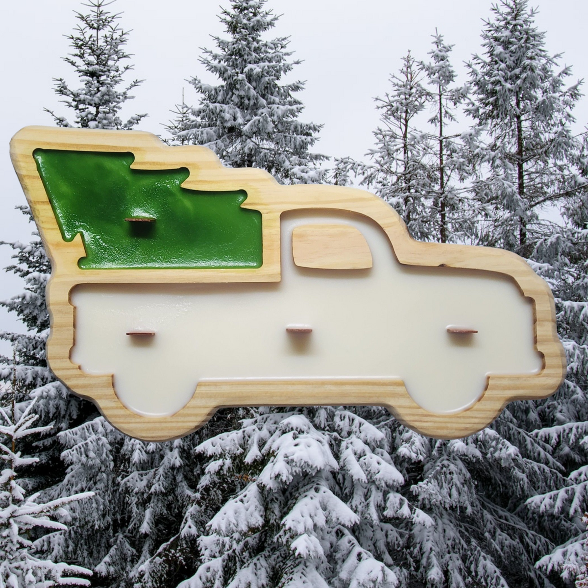 Wooden Truck Soy Candle (white)