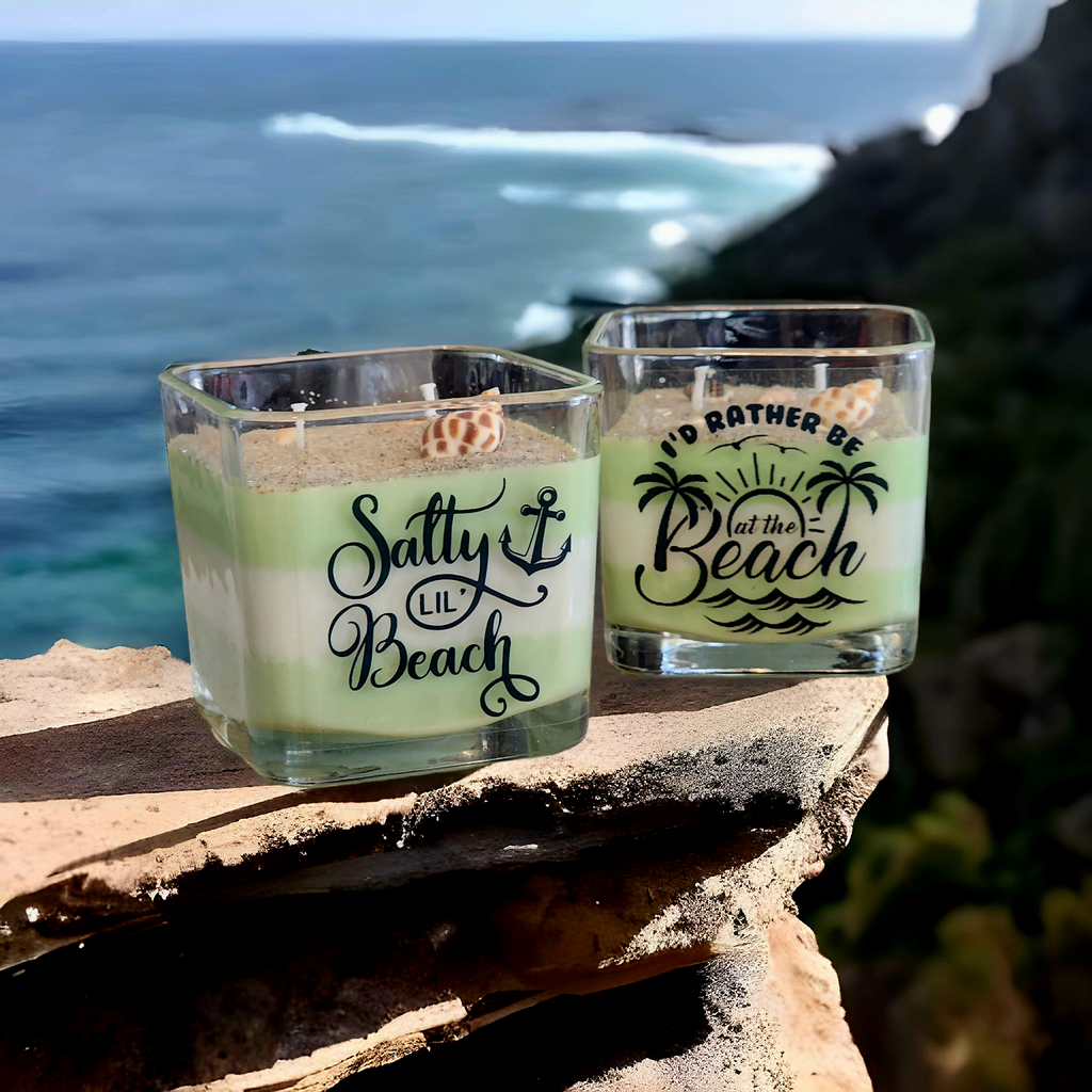 Beach Theme scented soy wax candle