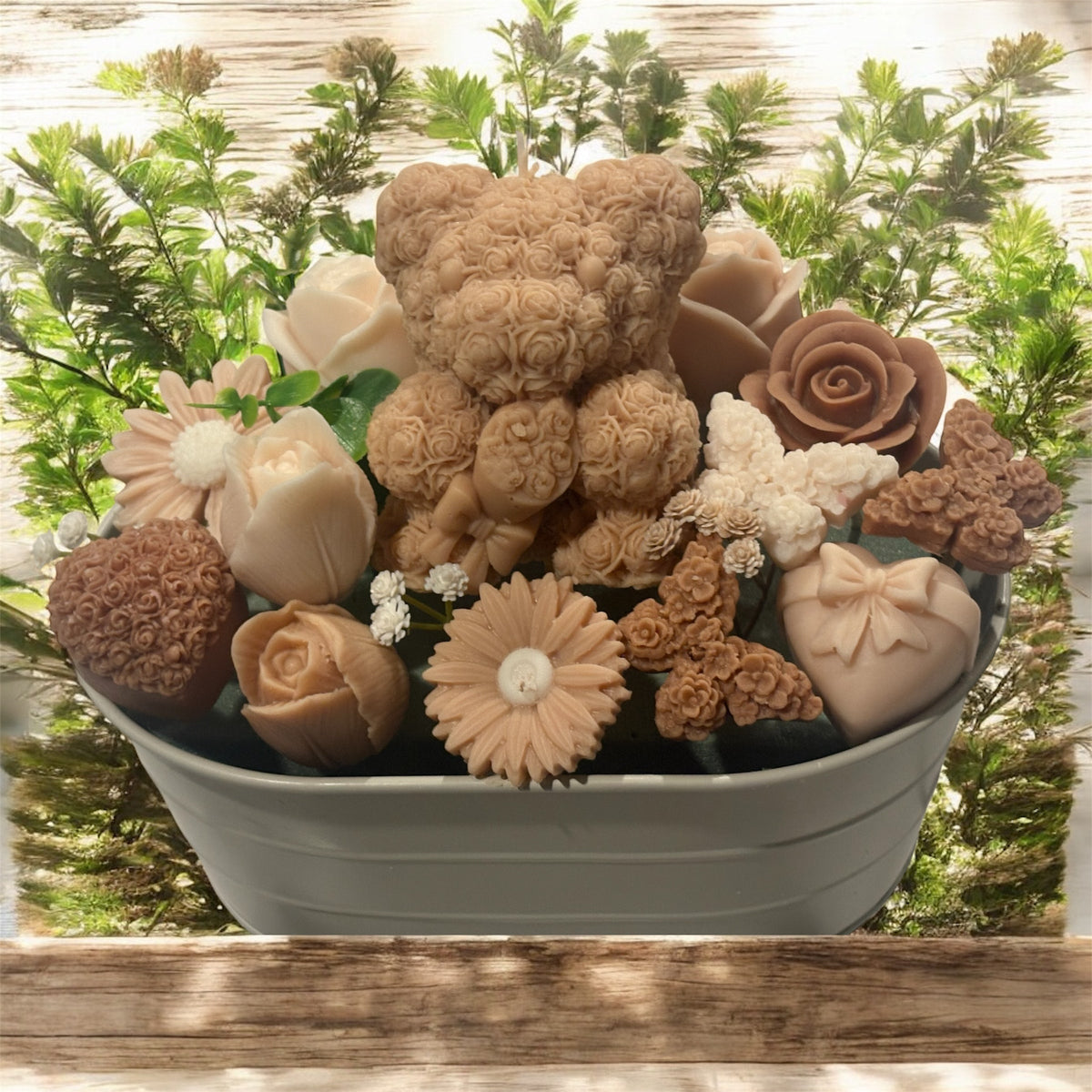 Bouquet Soy Wax Candles/Wax Melts In wagon Basket