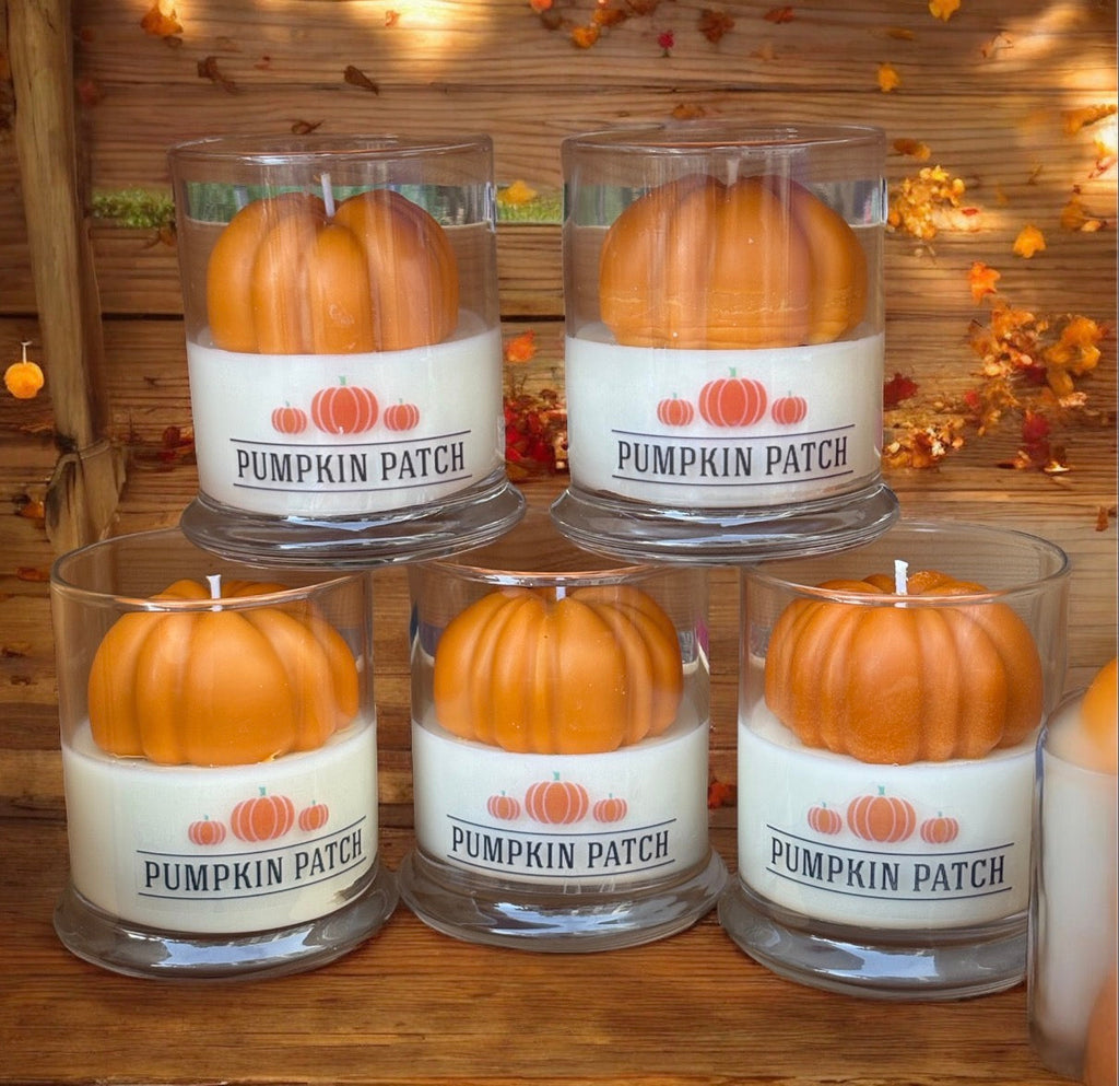 Pumpkin Soy Wax Candle with Pumpkin Wax Embed