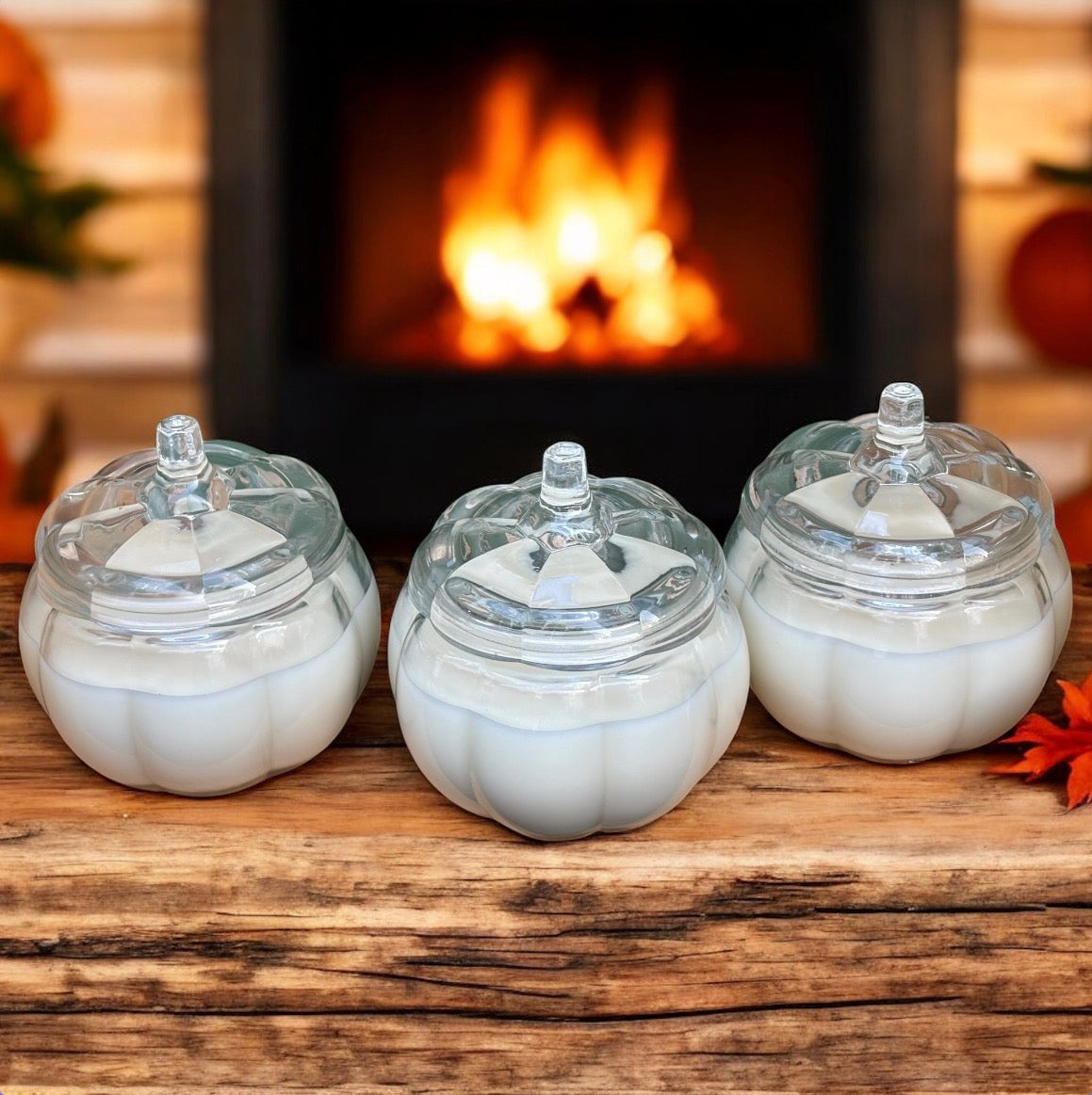 Glass Pumpkin Shaped Candle