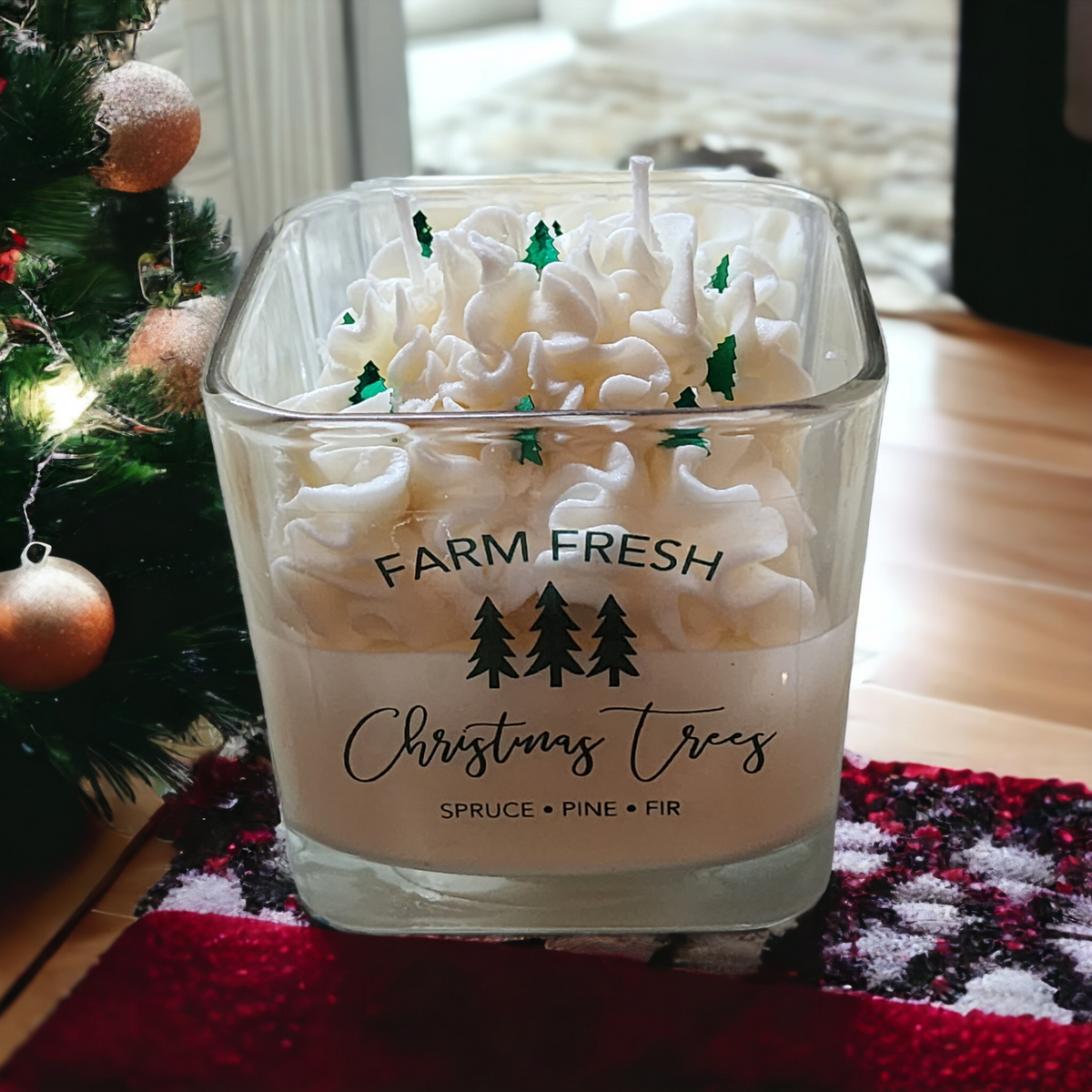 christmas tree soy wax candle
