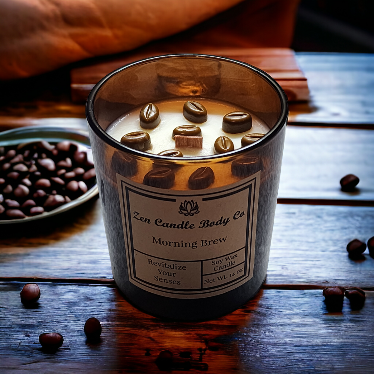 Coffee House Soy Wax Candle with Coffee Bean Topping