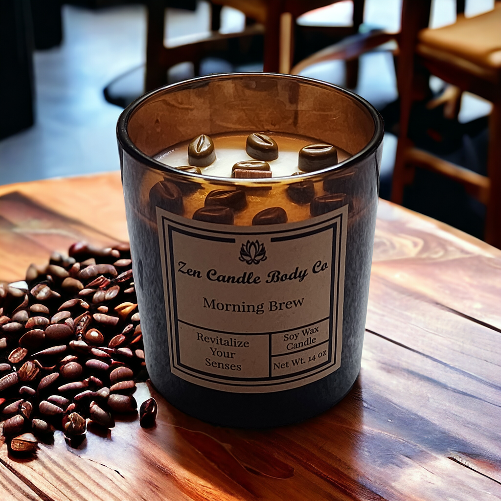 Coffee House Soy Wax Candle with Coffee Bean Topping
