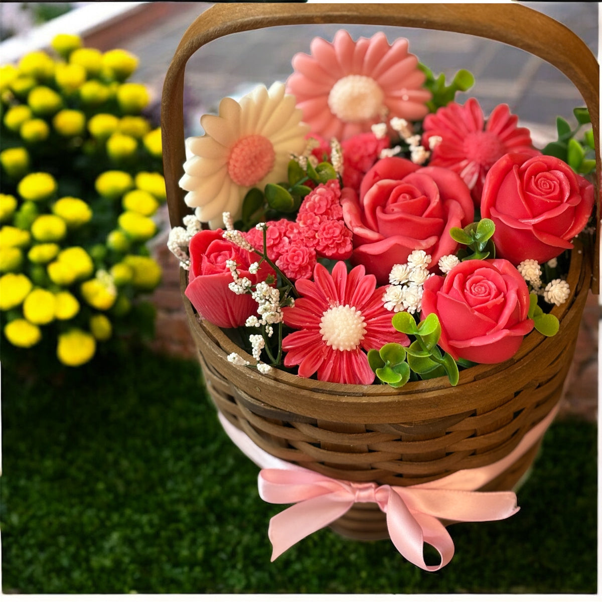 Bouquet Soy Wax Candles/Wax Melts In Gift Basket