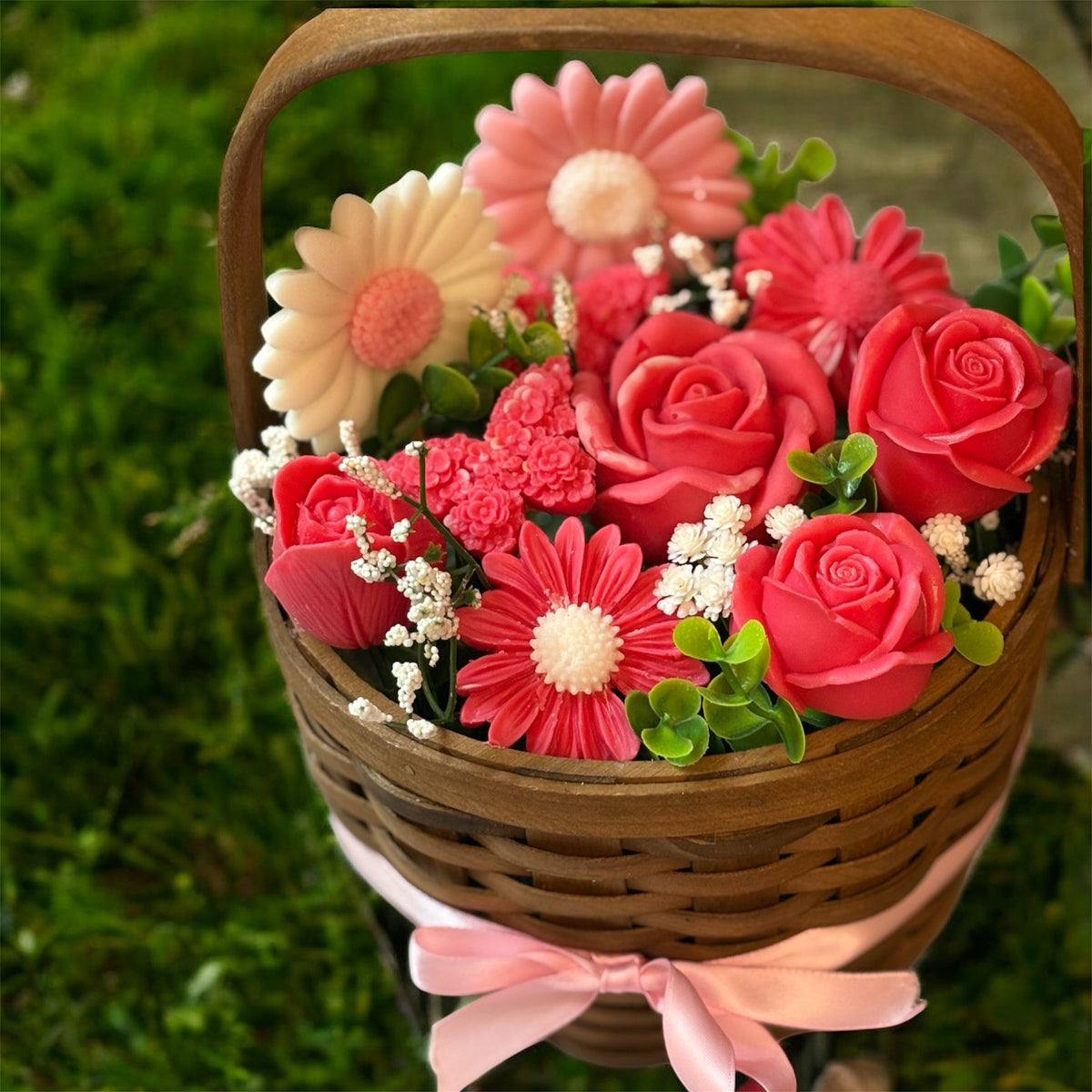 Bouquet Soy Wax Candles/Wax Melts In Gift Basket