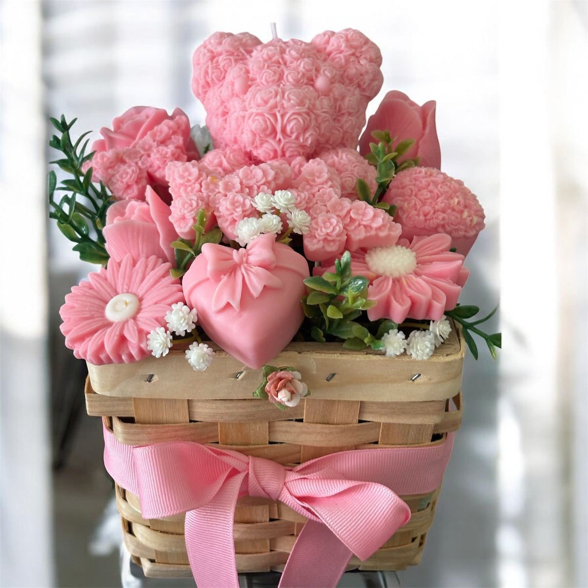 Bouquet Soy Wax Candles/Wax Melts In Gift Basket