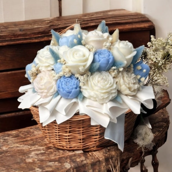 Bouquet Soy Wax Candles/Wax Melts In Gift Basket