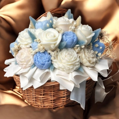Bouquet Soy Wax Candles/Wax Melts In Gift Basket