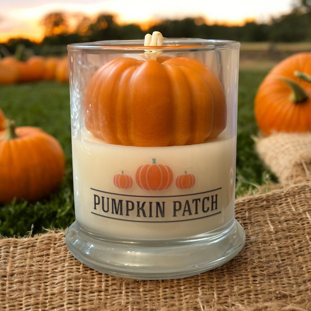 Pumpkin Soy Wax Candle with Pumpkin Wax Embed