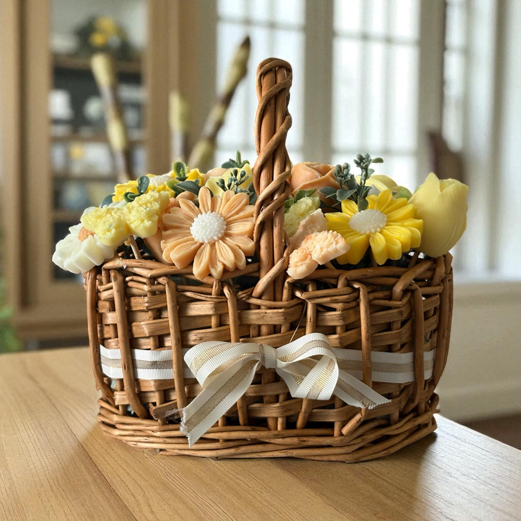 Bouquet Soy Wax Candles/Wax Melts In Gift Basket