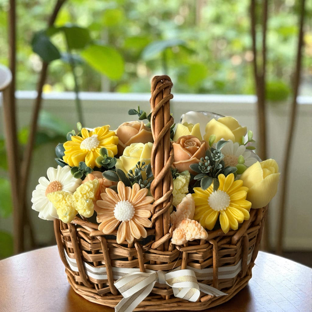 Bouquet Soy Wax Candles/Wax Melts In Gift Basket