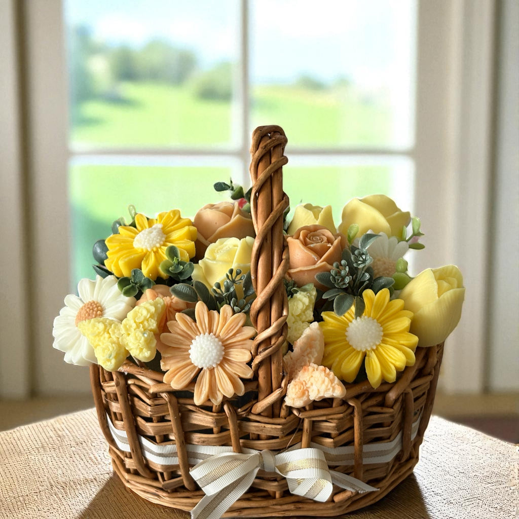 Bouquet Soy Wax Candles/Wax Melts In Gift Basket