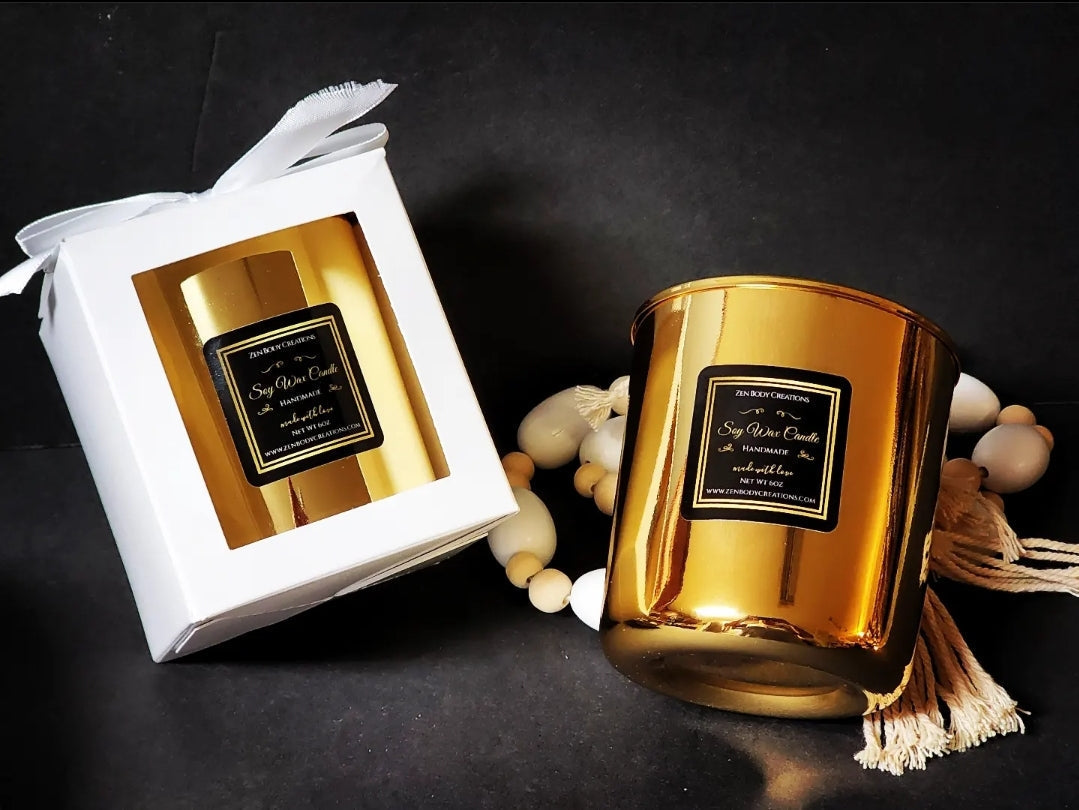 Luxe gold jar soy wax candle