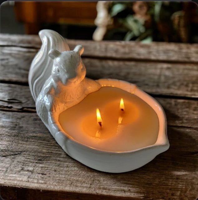 Squirrel Ceramic Jar Soy Candle