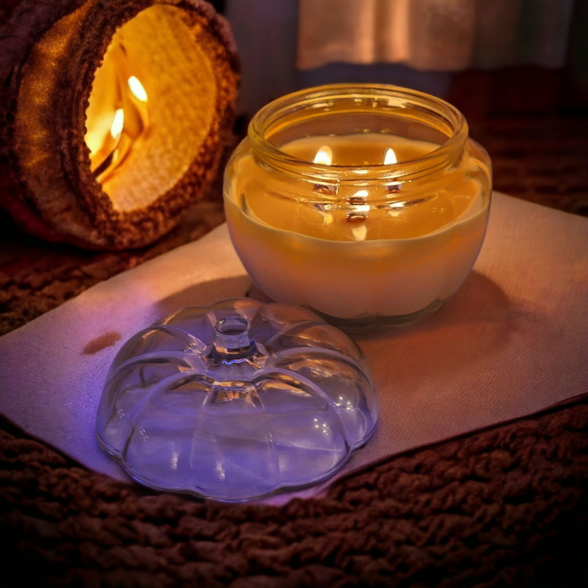 Glass Pumpkin Soy Wax Candle